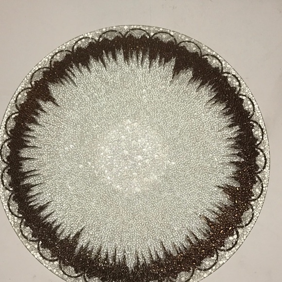 Dorothy Thorpe Atomic Mid Century Modern Textured Glass Platter 14”  Gorgeous - Picture 3 of 9